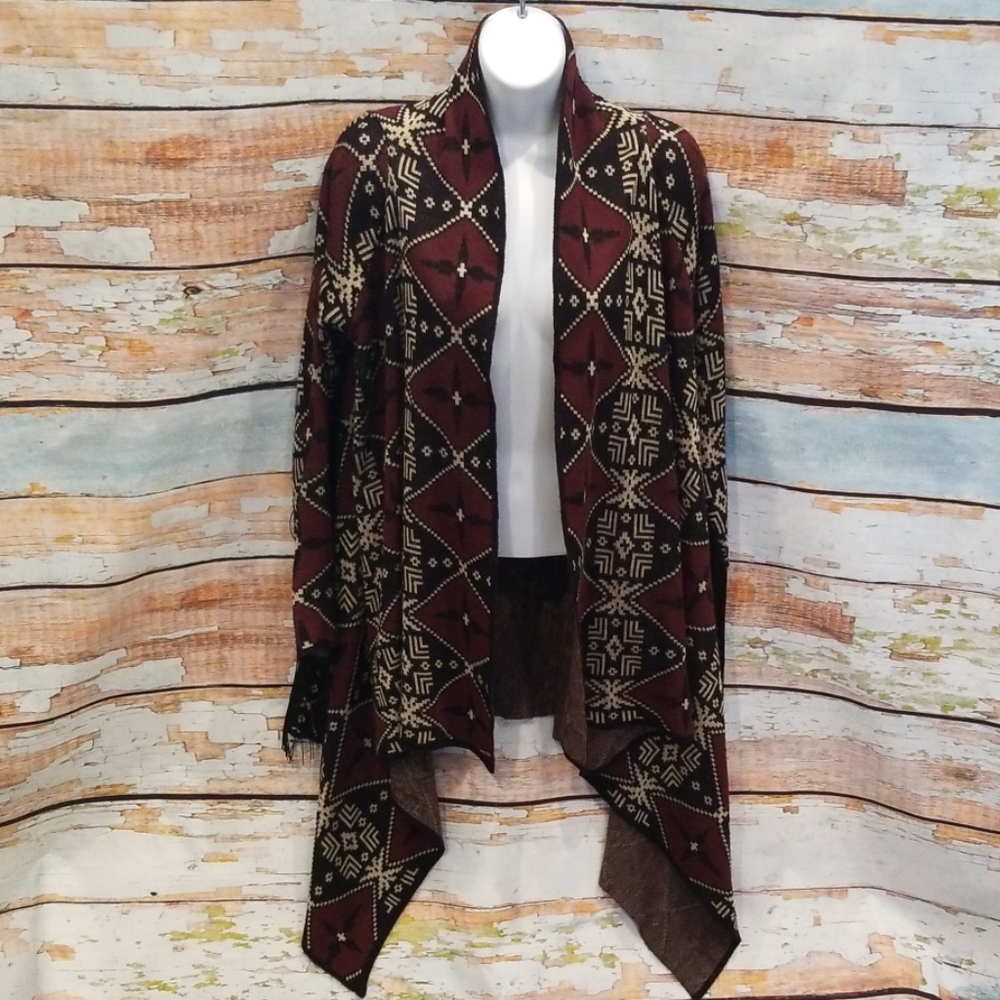Pologarage Western Black/Red Fringe Arm Cardigan!